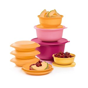 Tupperware Aloha Home Serving Collection Orange Plates and Bowls | 73429IZHD