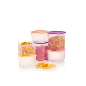 Tupperware Basic Bright Square 6-pc. Set Wild Mulberry Refrigerator Storage | 29180UBWY