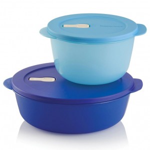 Tupperware Crystalwave 2-pc. Set Blue Microwave Reheatable | 90438JKMS