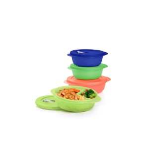 Tupperware Crystalwave Plus 4-pc. Round Set Blue Microwave Reheatable | 03589JSQE