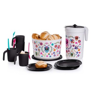 Tupperware Dia De Los Muertos Serving Set Black / Blue / Pink Serveware | 28341PCMD