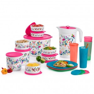 Tupperware Flittering Floral Folk Art 18-pc. Serving Set Serveware | 86792PHNB