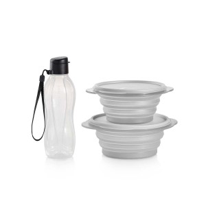 Tupperware Tupperpets Flatout! Travel Set Black Wasserflaschen | 39845JPBY